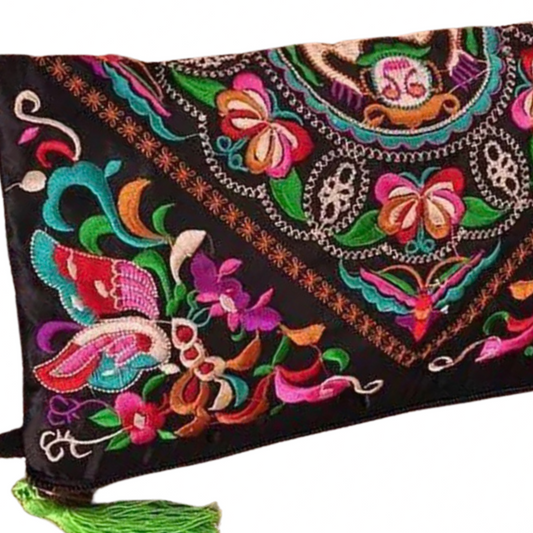 Retro Floral Embroidery Ethnic Style Strap Purse Phone Clutches Handbag NEW