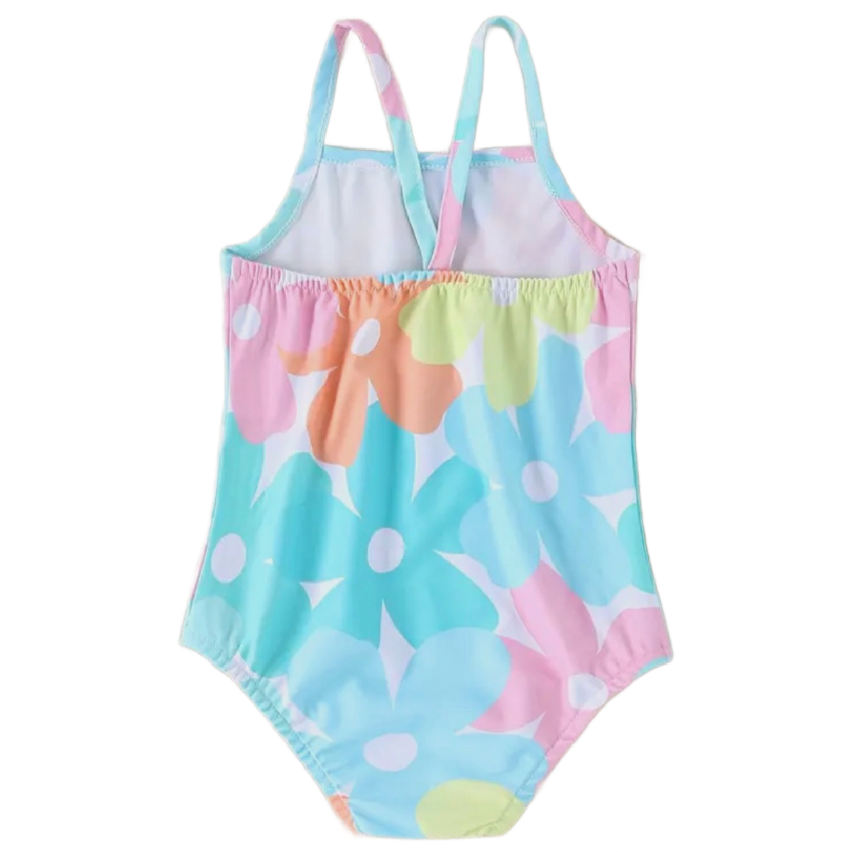 Baby Toddler Swimwear Size 2/3 Colorful Floral Swimsuit w/ Headband New Set