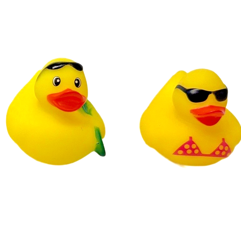 4 Beach Surfer Bikini Summer Rubber Duck Dash Ornament 2" Duckie Jeep Toy Lot