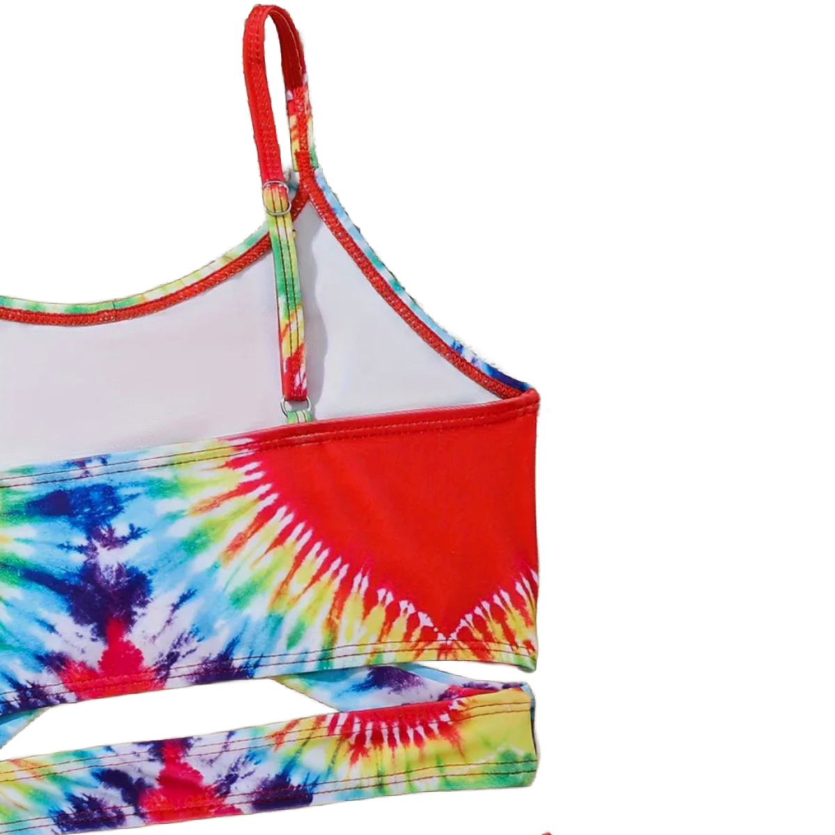 2pc Tie Dye Swimwear Girl's Size 12 Youth Wrapped Sling Top & Brief Swimsuit Set