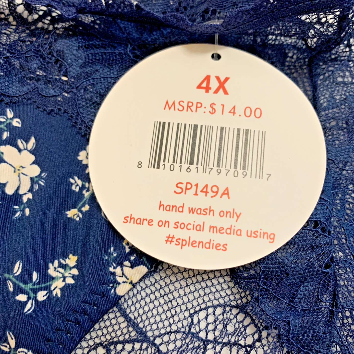 Splendies Sylvie Chic Lace Bikini Panties Size 4x Floral Lingerie Underwear New