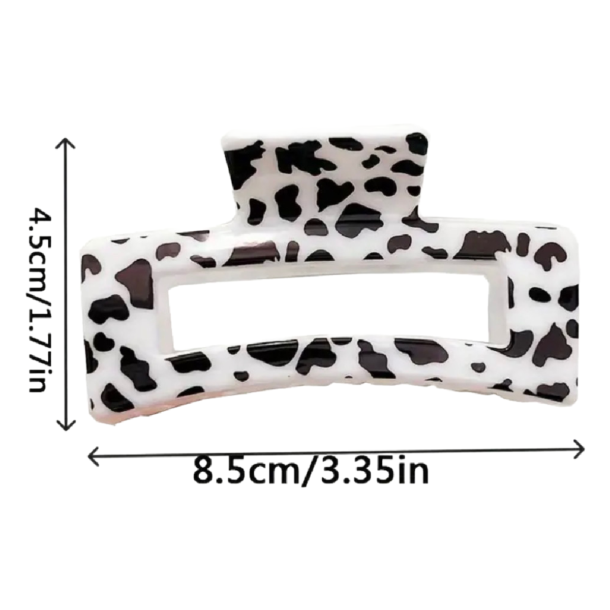 Cow Print Hair Claw Shark Clip 3.35" Non-Slip Strong Hold Jaw New Accessory