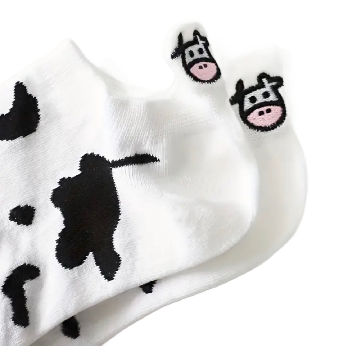 5 Pairs of Cow Stripe Socks Low Cut Ankle White Black Women's Stockings Hosiery