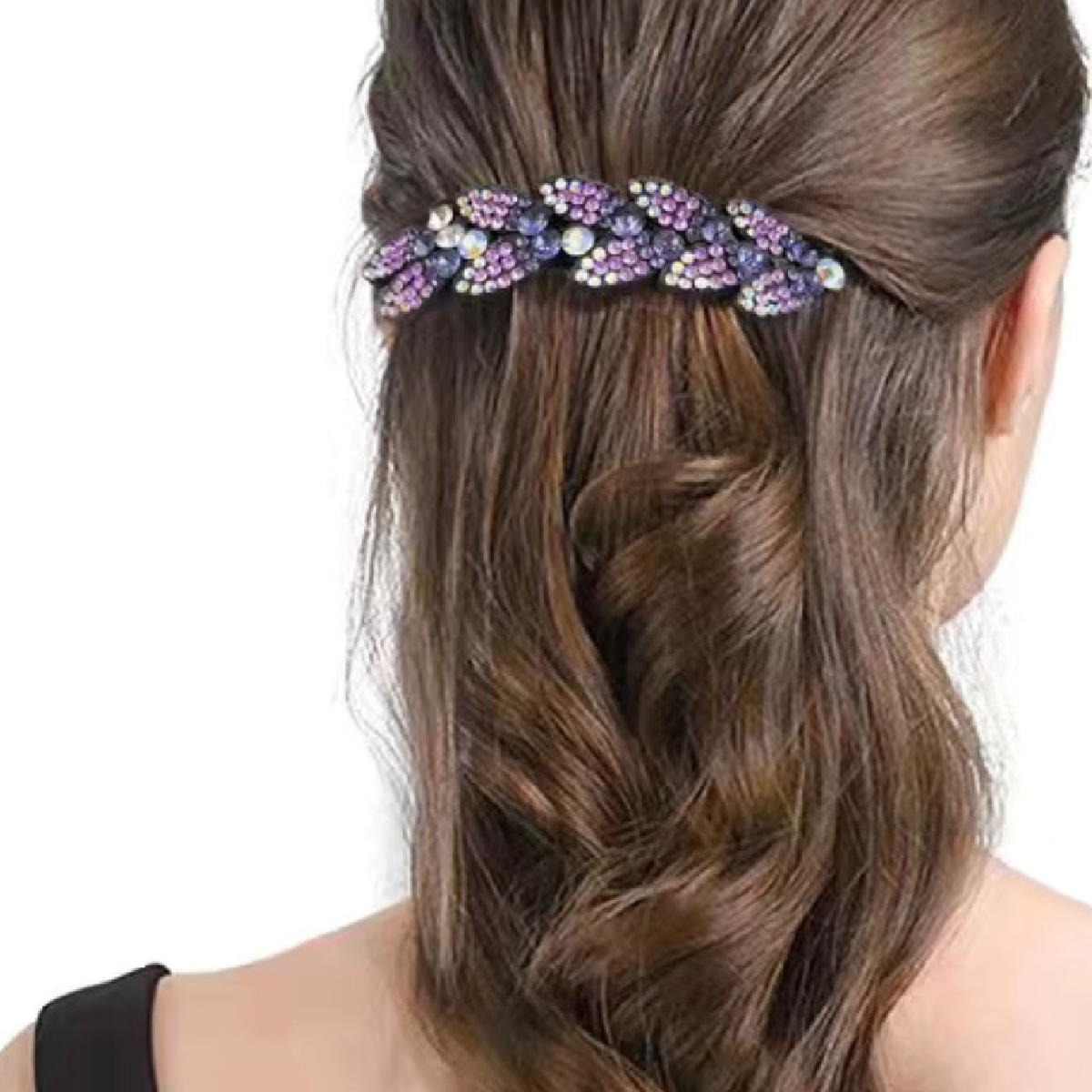 Rhinestone Flower Leaf Hair Side Comb Barrette Elegant Sparkling Accessories NEW