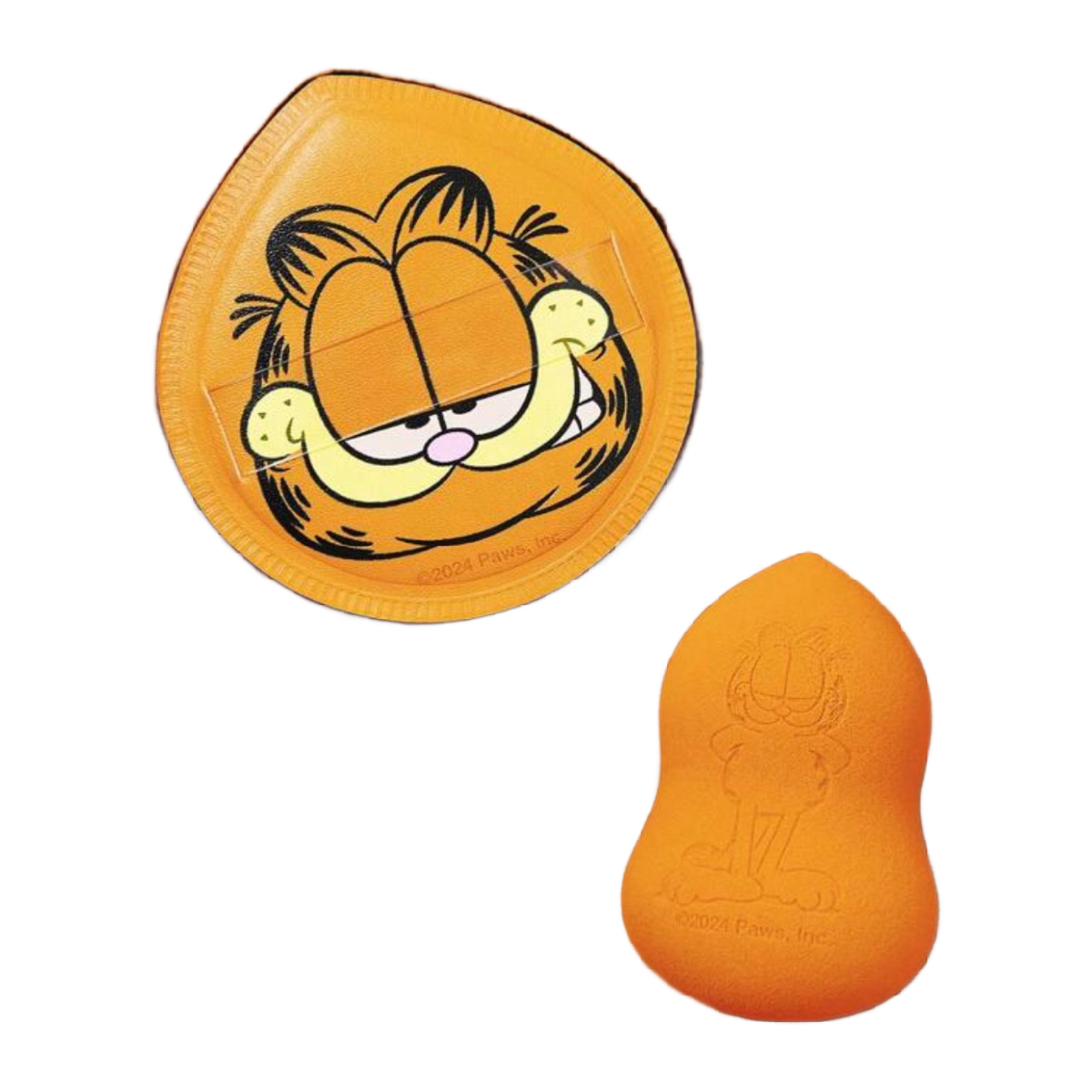 Garfield Makeup Powder Puff & Sponge 2pc Set Soft Teardrop Cartoon Orange Cat