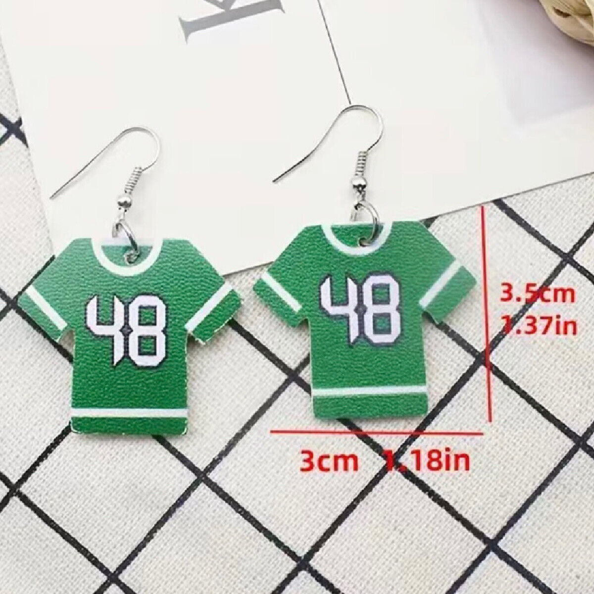 Football Rugby Faux Leather Dangle Earrings Sporty Team Support NEW