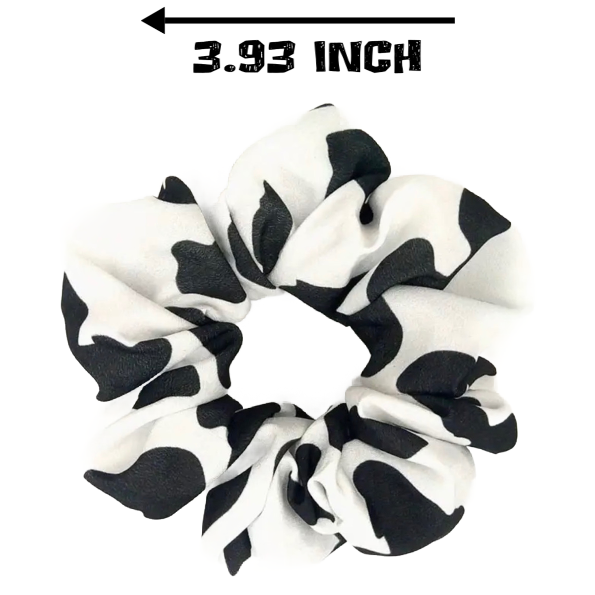 2pc Cow Print Satin Scrunchies Set Elastic Ties Comfortable Black White Lot NEW