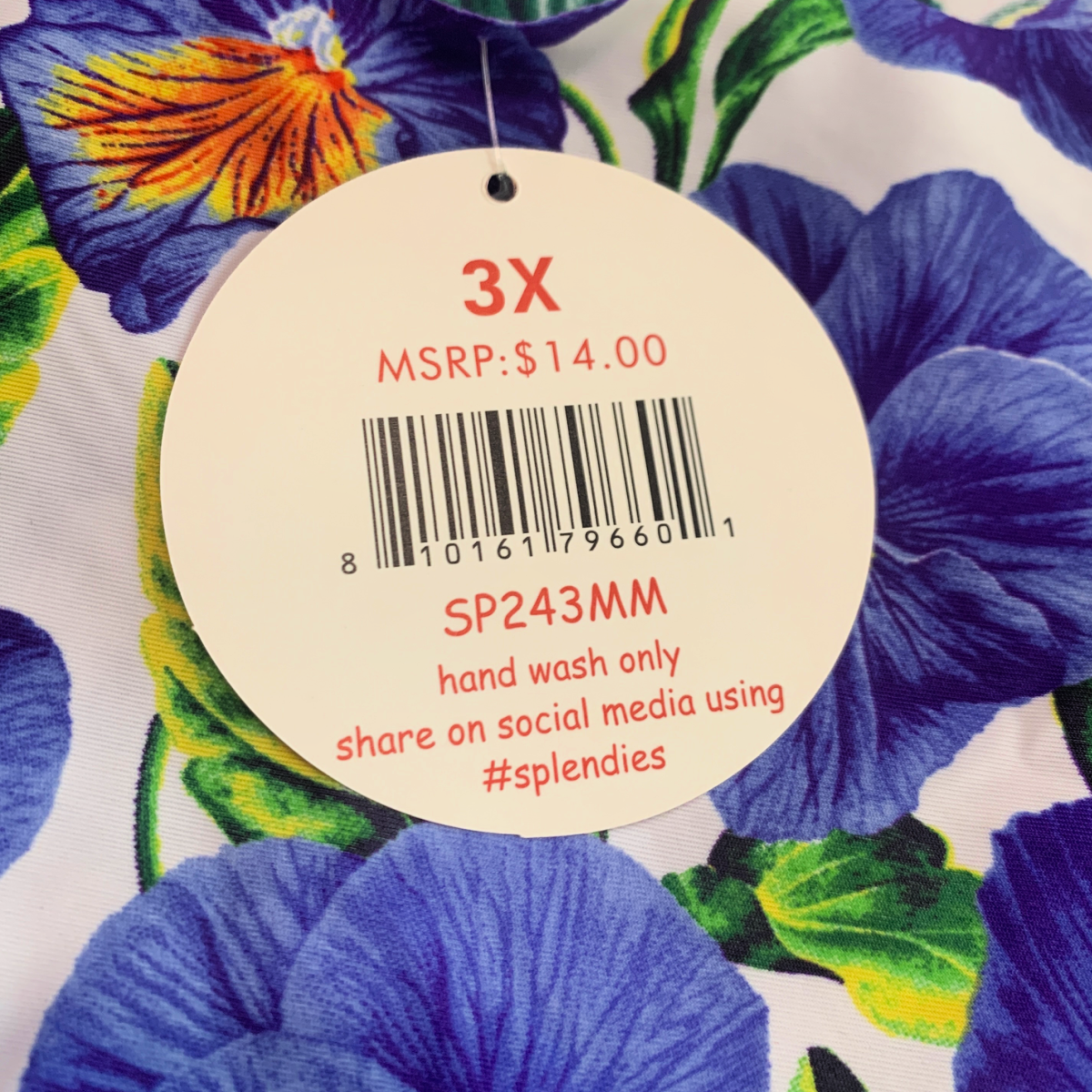 Splendies No-Show RAE BIKINI Panties Size 3X Purple Violet Flowers NWT Lot of 2
