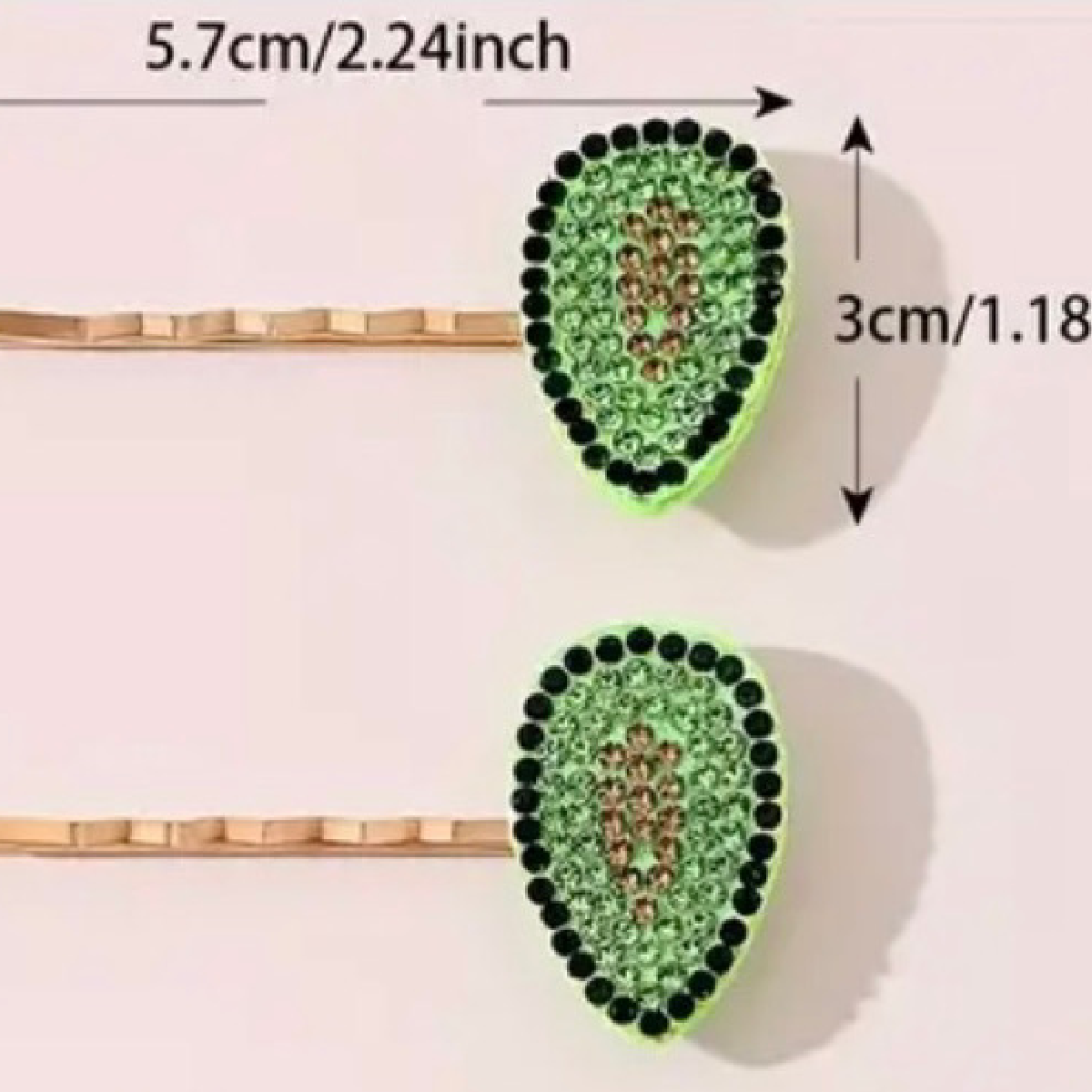 Avocado & Watermelon Scrunchies Rhinestone Bobby Pin Hair Accessory Sets