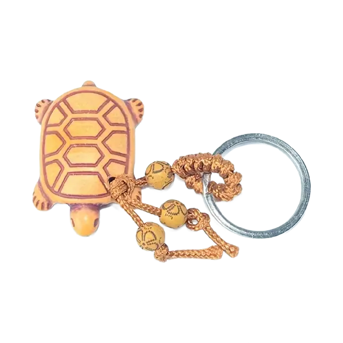 Polyresin Turtle Keychain Lucky Carved Animal Key Ring NEW
