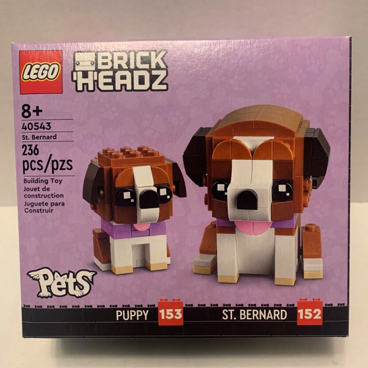 Lego 40543 BrickHeadz Pets St. Bernard & Puppy Dog NEW Sealed