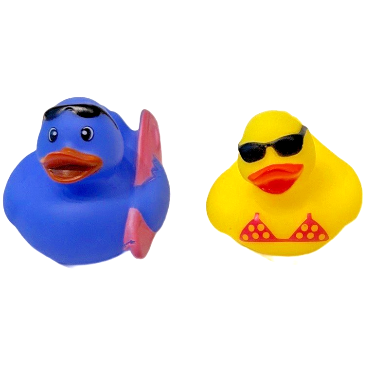 4 Beach Surfer Bikini Summer Rubber Duck Dash Ornament 2" Duckie Jeep Toy Lot
