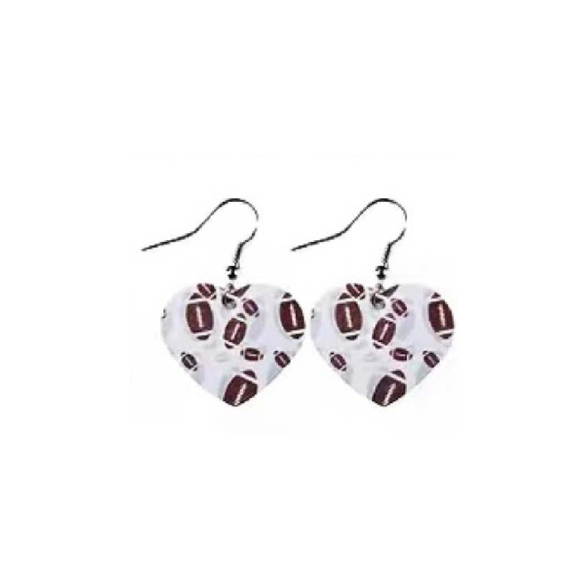 Football Rugby Faux Leather Dangle Earrings Sporty Team Support NEW