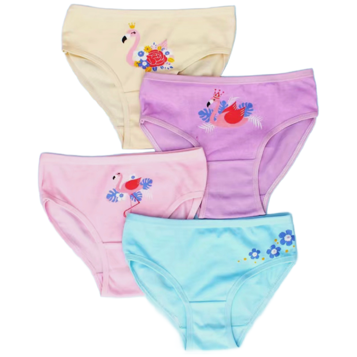 Lot of 4 Pairs of Cotton Brief Panties Stretchy Underwear Girls Unisex Boys NEW