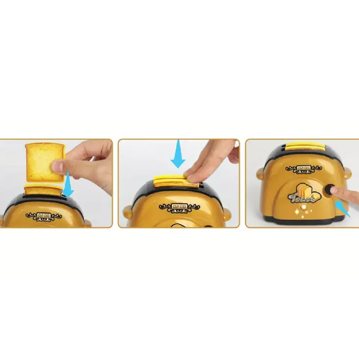 Pretend Play House Mini Toaster Bread Slices Toast Interactive Toddler 3+ NIB