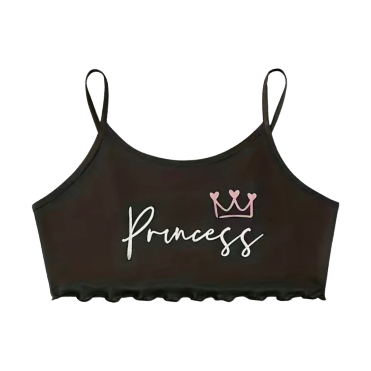 Princess Crown PJ 2 Pc Set Large 12 Women's Loungewear Pajamas Cami Top & Shorts