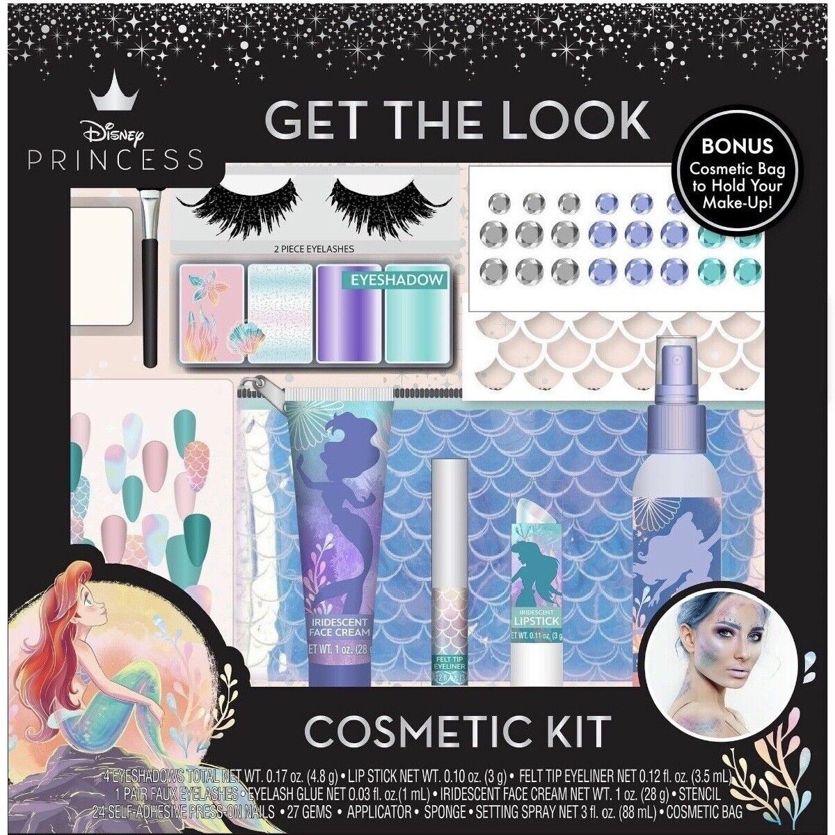 Disney Princess Little Mermaid Cosmetic Makeup Kit Get The Look Cosplay