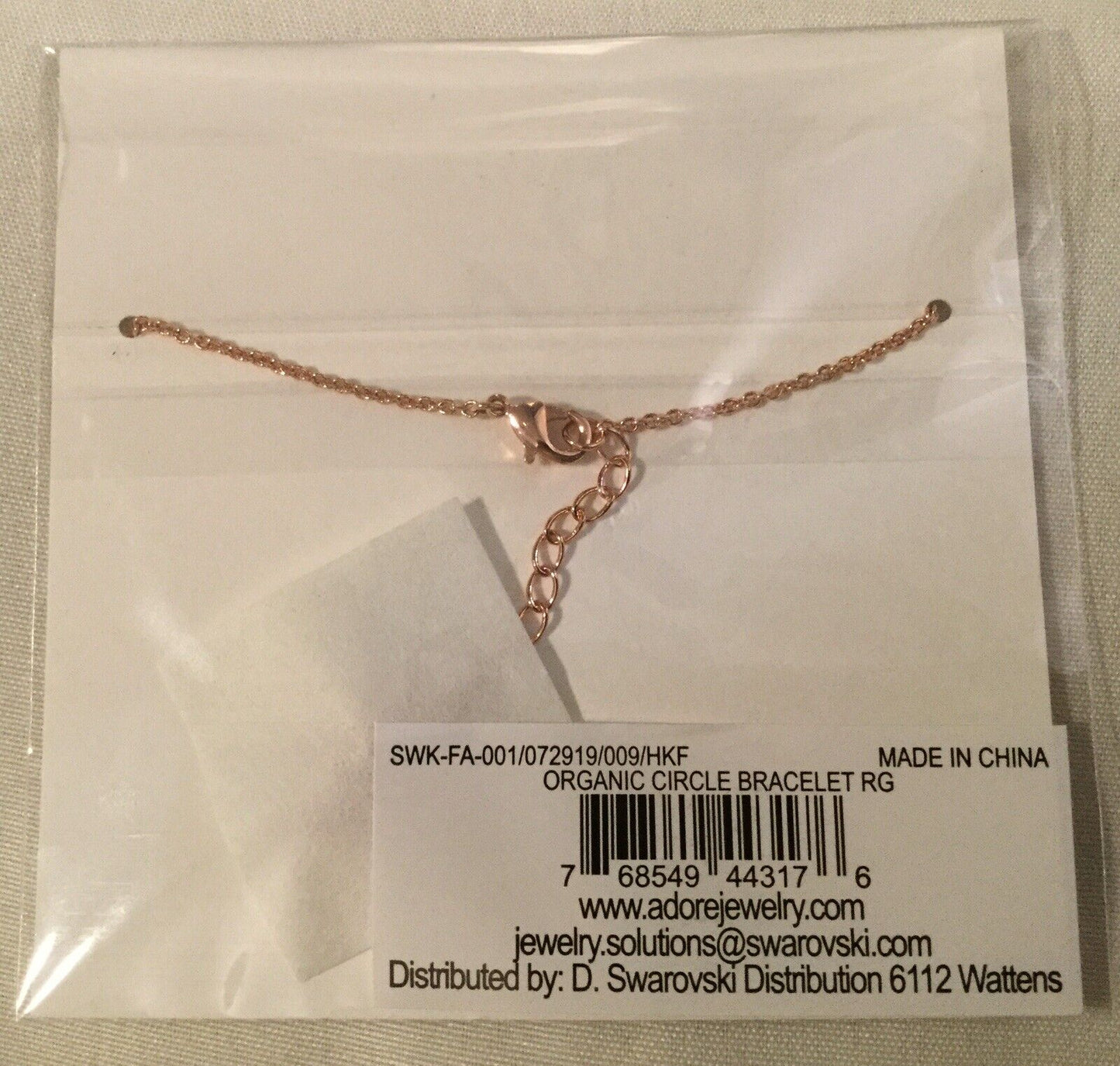 Adore Swarovski Crystal Bracelet Organic Circle Rose Gold Adjustable NEW