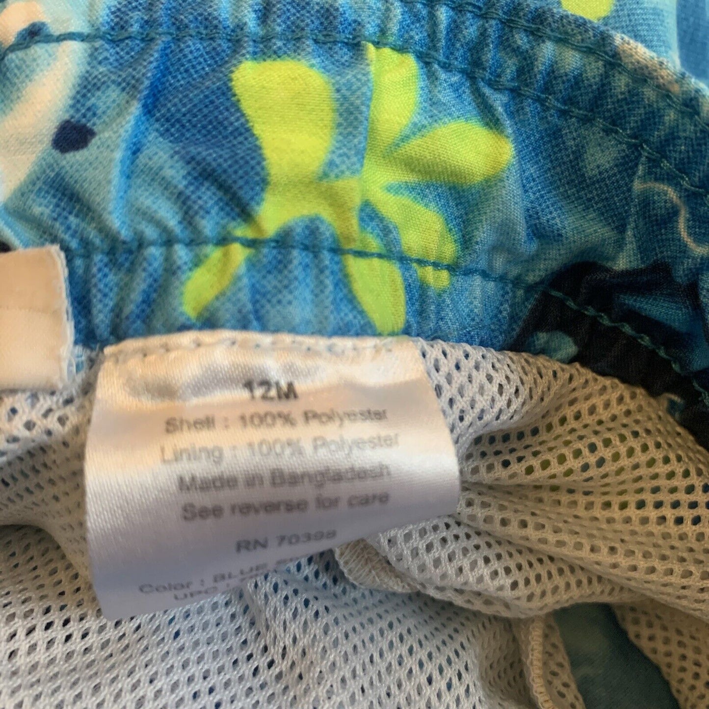 Swim Trunks Baby Boy 12 Month Mesh Brief Lining Elastic Waist Blue Whales Ocean