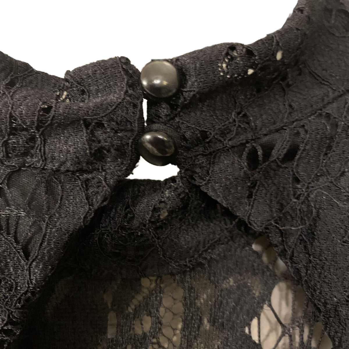 Lace Lined Petite Dress Key Hole Back Mandarin Collar Cap Sleeve Black NWT