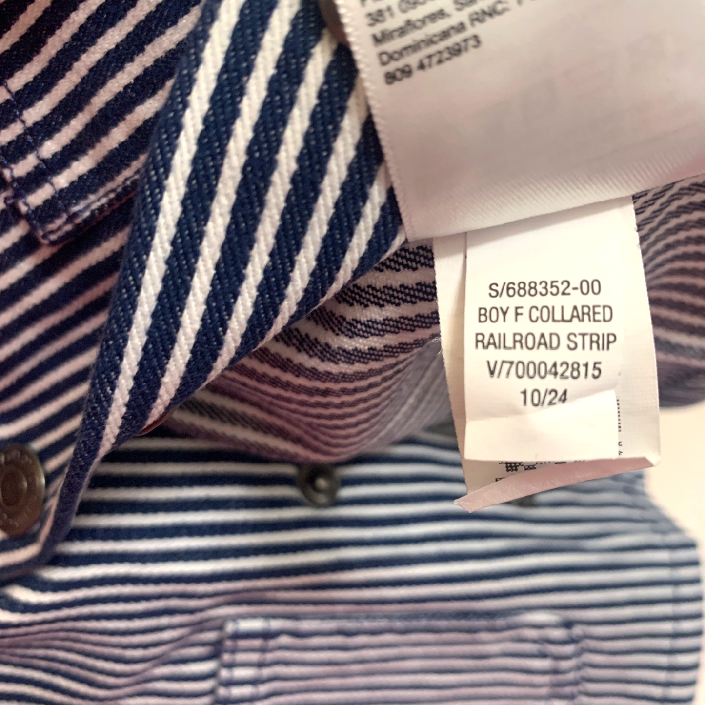 Railroad Stripe Twill Snap Jacket Baby Loose Collared Ice Cream Pocket NWT