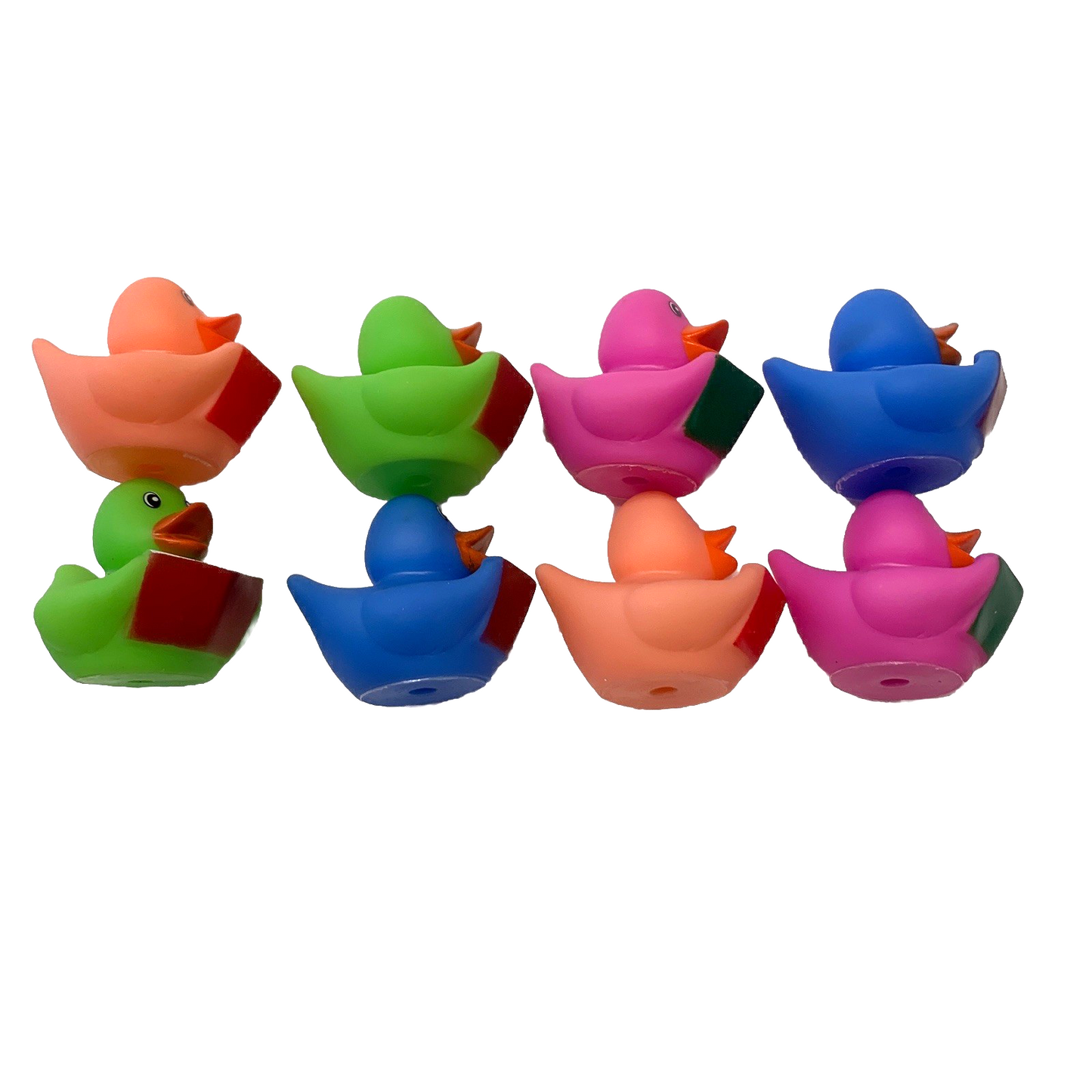 Lot of 8 Book Reading Rubber Duck Dash Ornament 2" Library Duckie Jeep Bath Toy