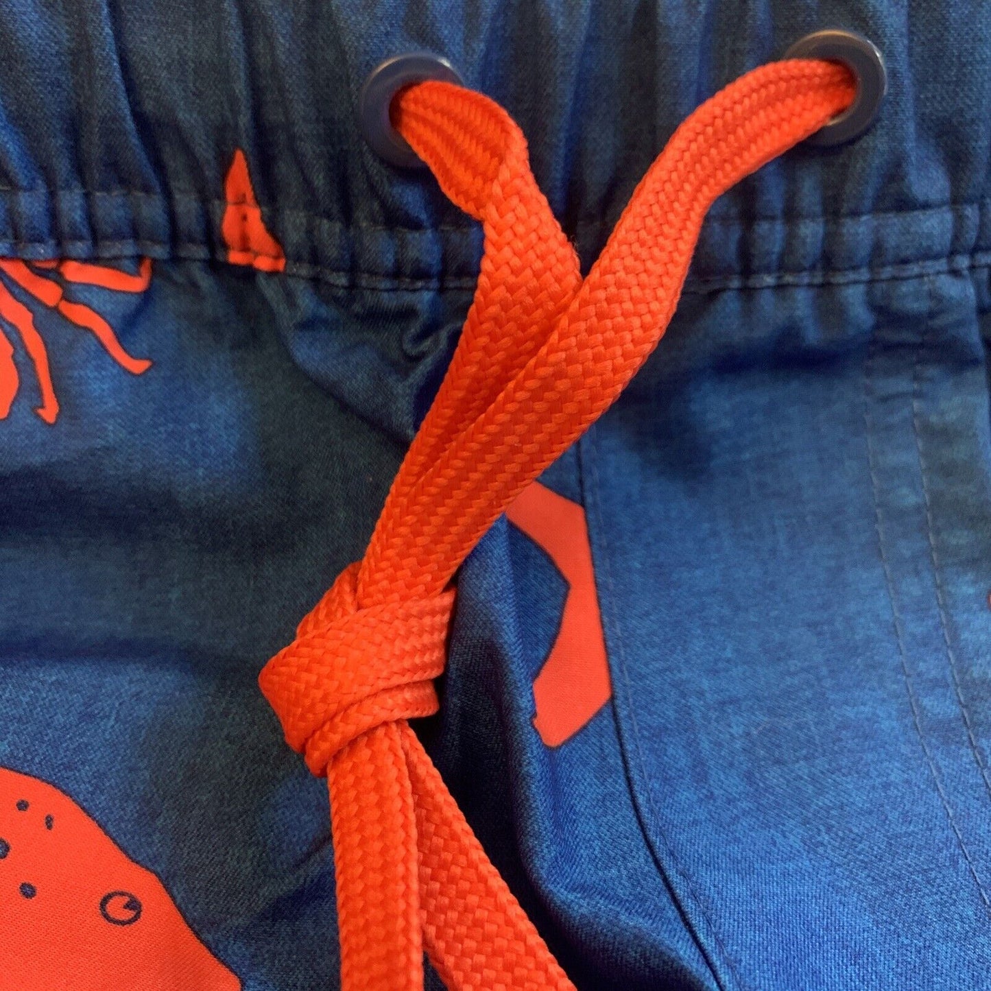 Old Navy Ocean Swim Trunks Size XL Tall 6" Pockets Blue Orange Fish Brief NWT