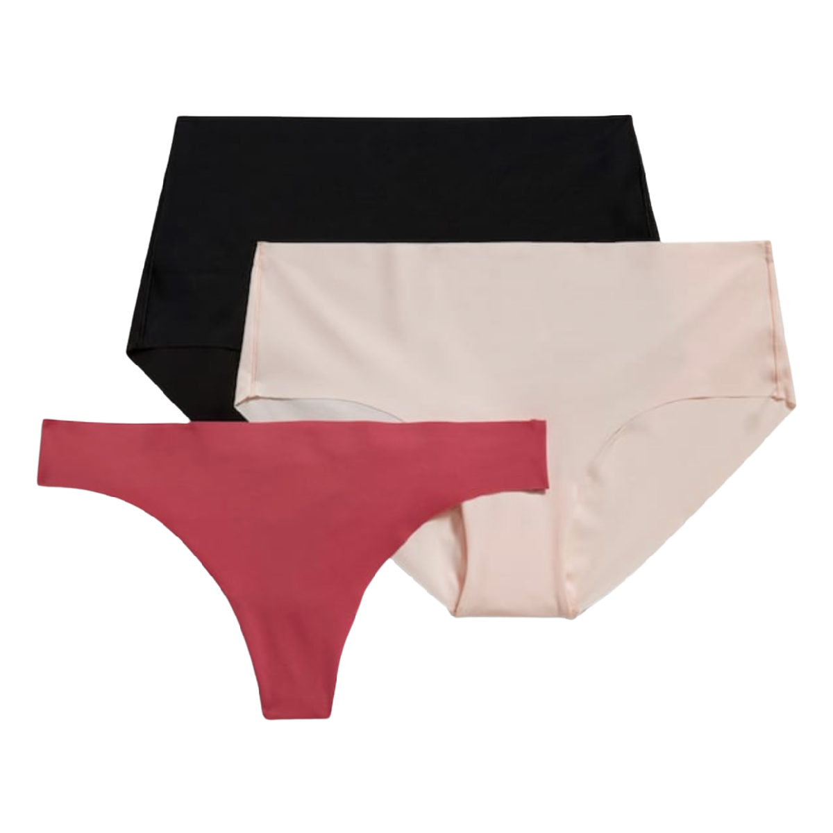 Panties Soft-Knit No-Show Underwear Variety 3-Pack for Women NWT Lot