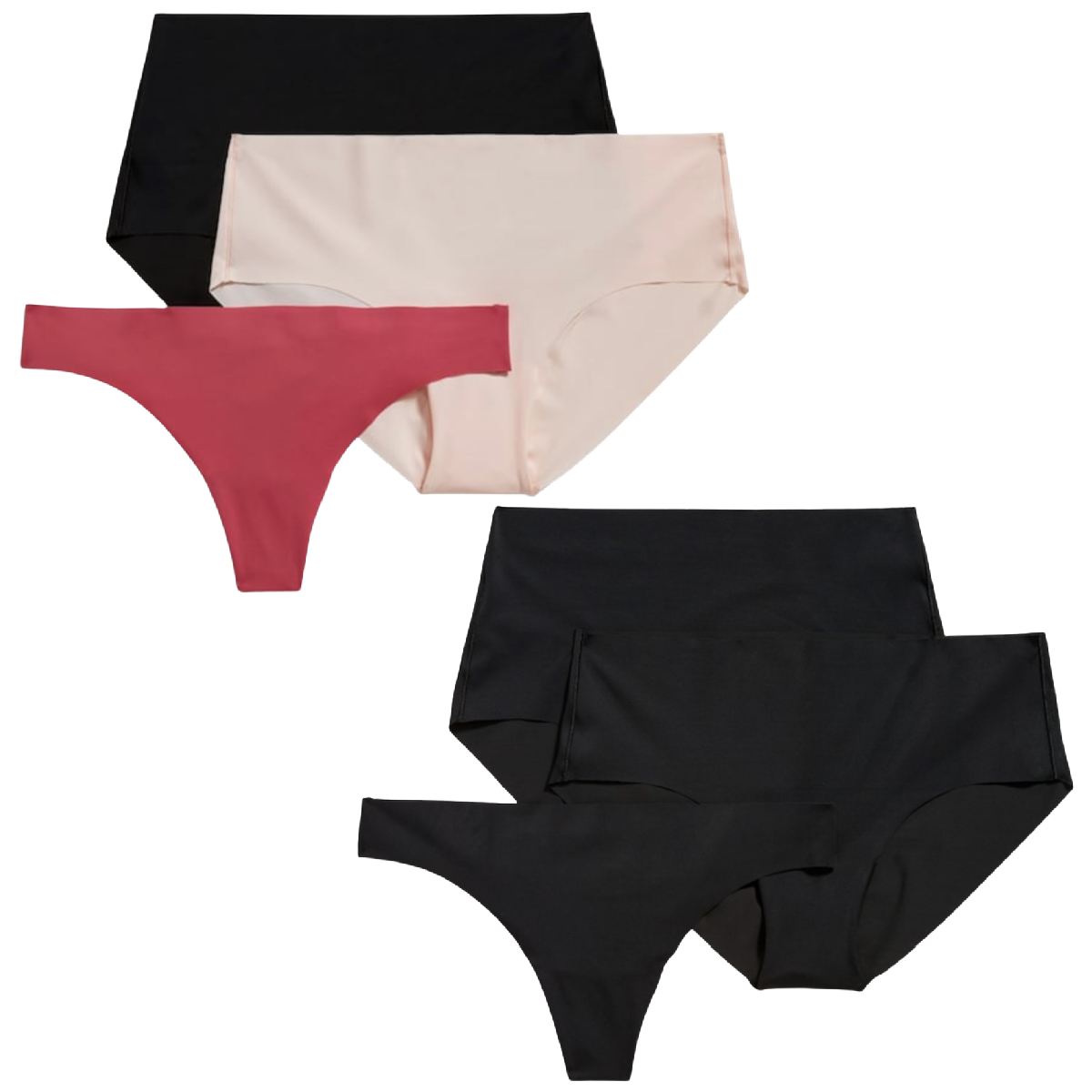 Panties Soft-Knit No-Show Underwear Variety 3-Pack for Women NWT Lot