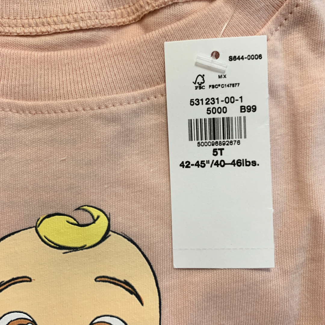 Old Navy CoComelon Size 5T Graphic T-Shirt Short Sleeve Unisex Toddler NWT