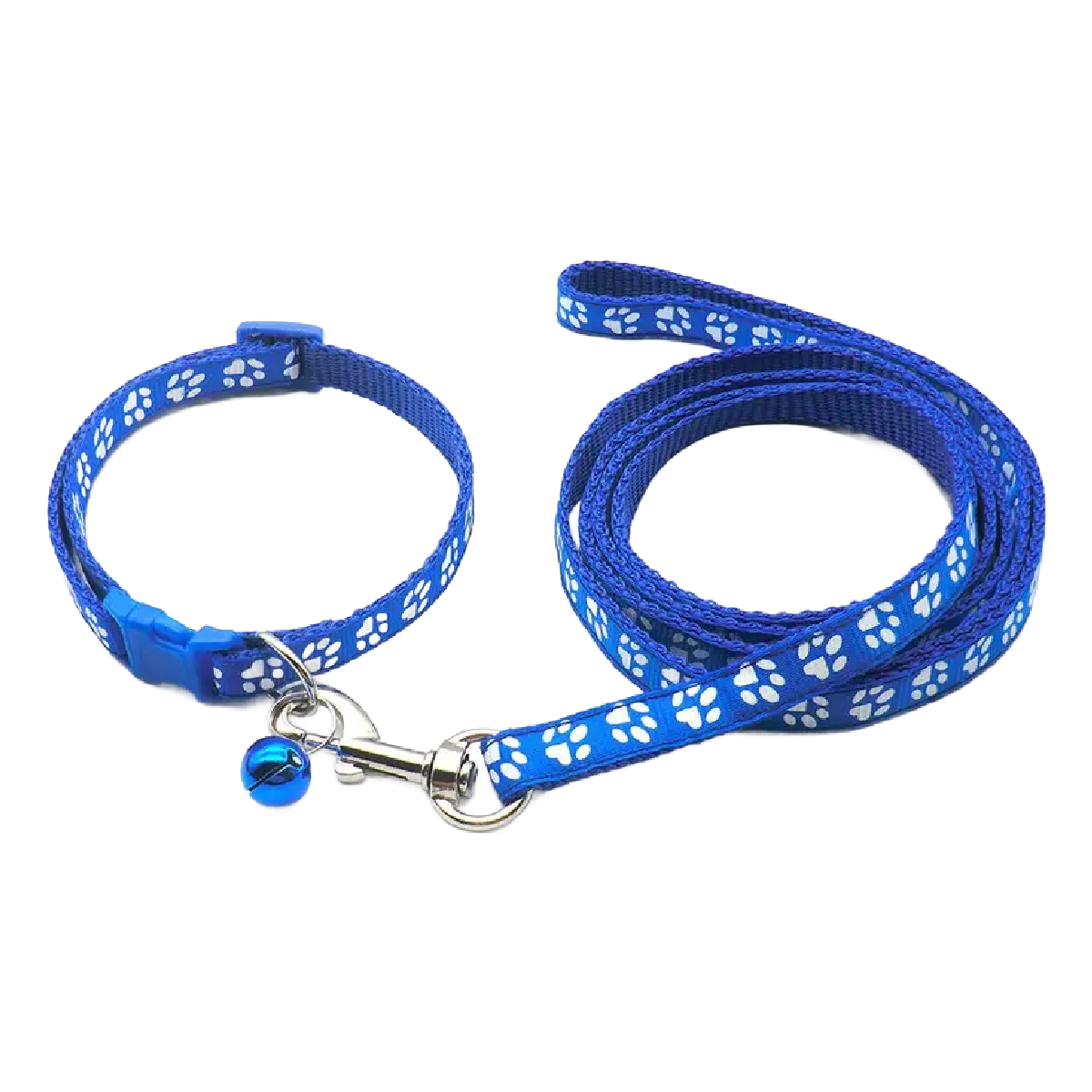 Pet Leash & Collar Combo Cat or Puppy Dog Paw Small 7.5"-12.5" Neck NEW 2pc Lot