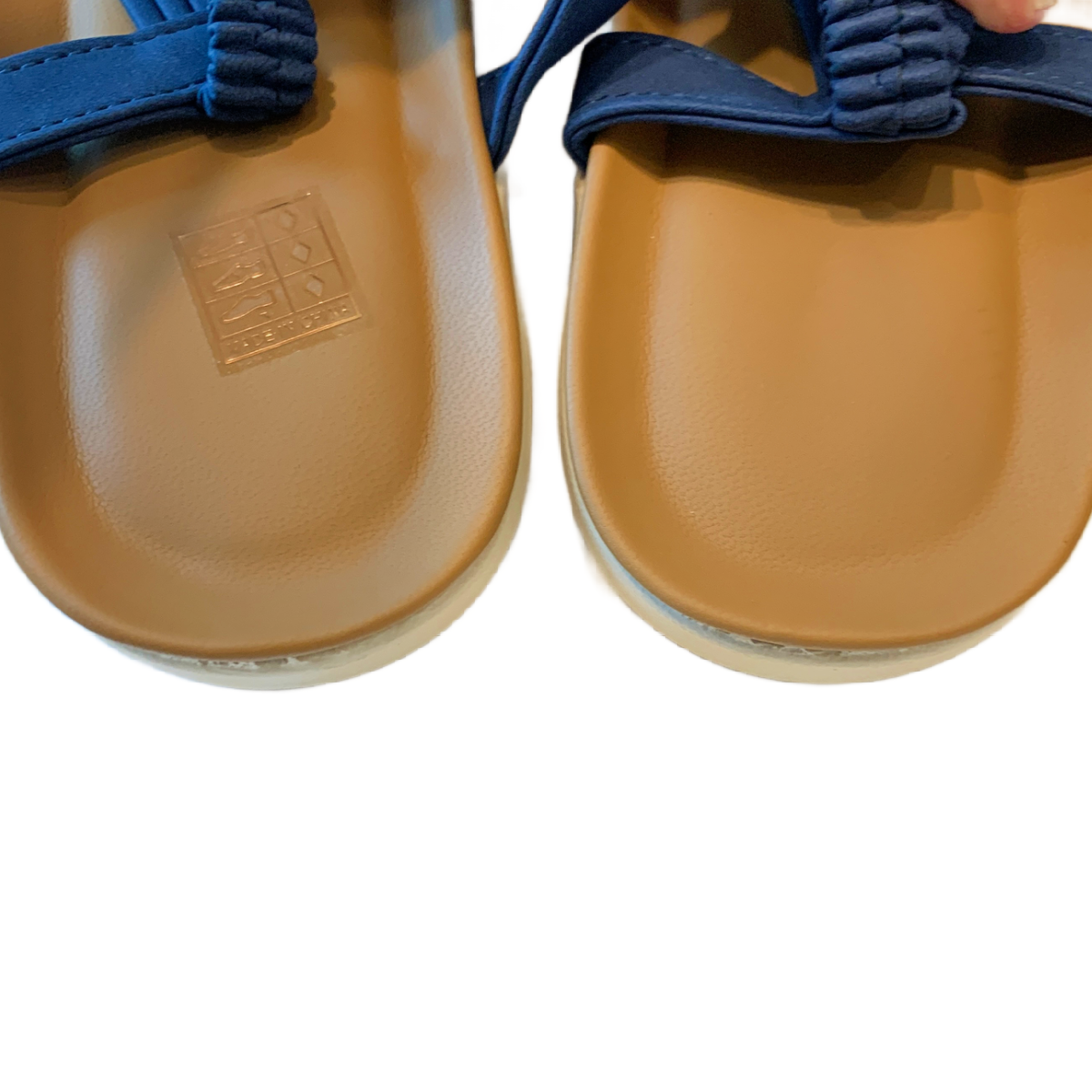 Boho Style Sandals Navy Blue Braided Beaded T-Strap Womens Non-Slip Shoes New