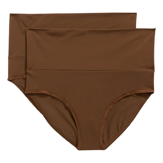 2-Pack Maternity Hipster Panties Size XS Rollover-Waist Jersey Dark Walnut NWT