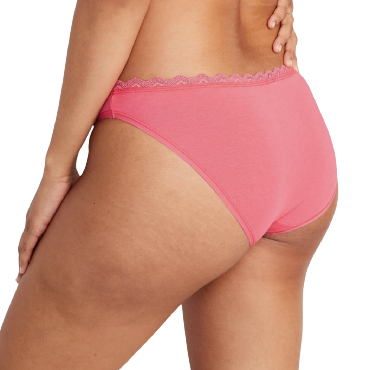 Mid-Rise Lace Trim Plus Bikini Daylily Pink Underwear Lot of 4 Pairs NWT