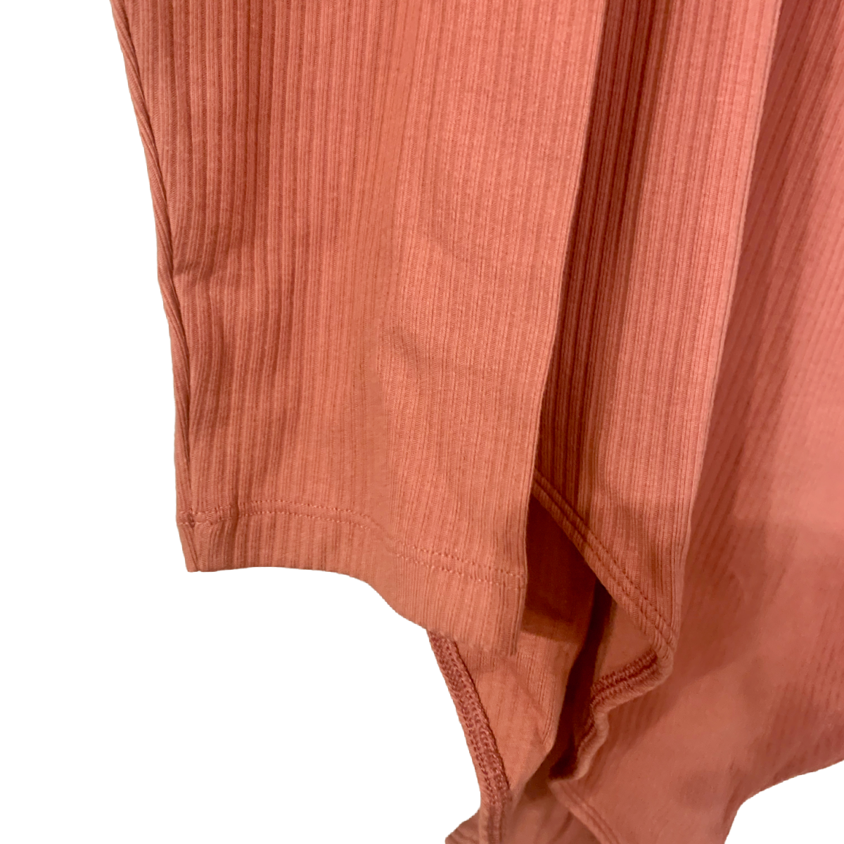 Long Sleeve Square Neck Rib Knit Bodysuit 4X (28/30) In Dusty Red Stretch NWT