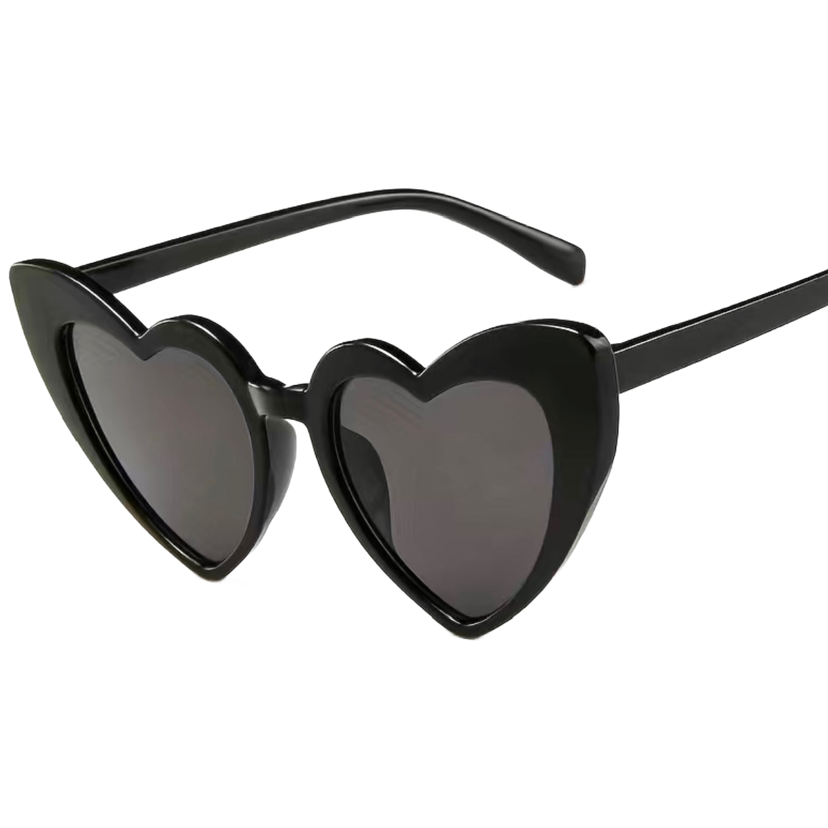 Black Heart Shaped Women’s Sunglasses Cat Eye UV Protection Metal Hinge NEW