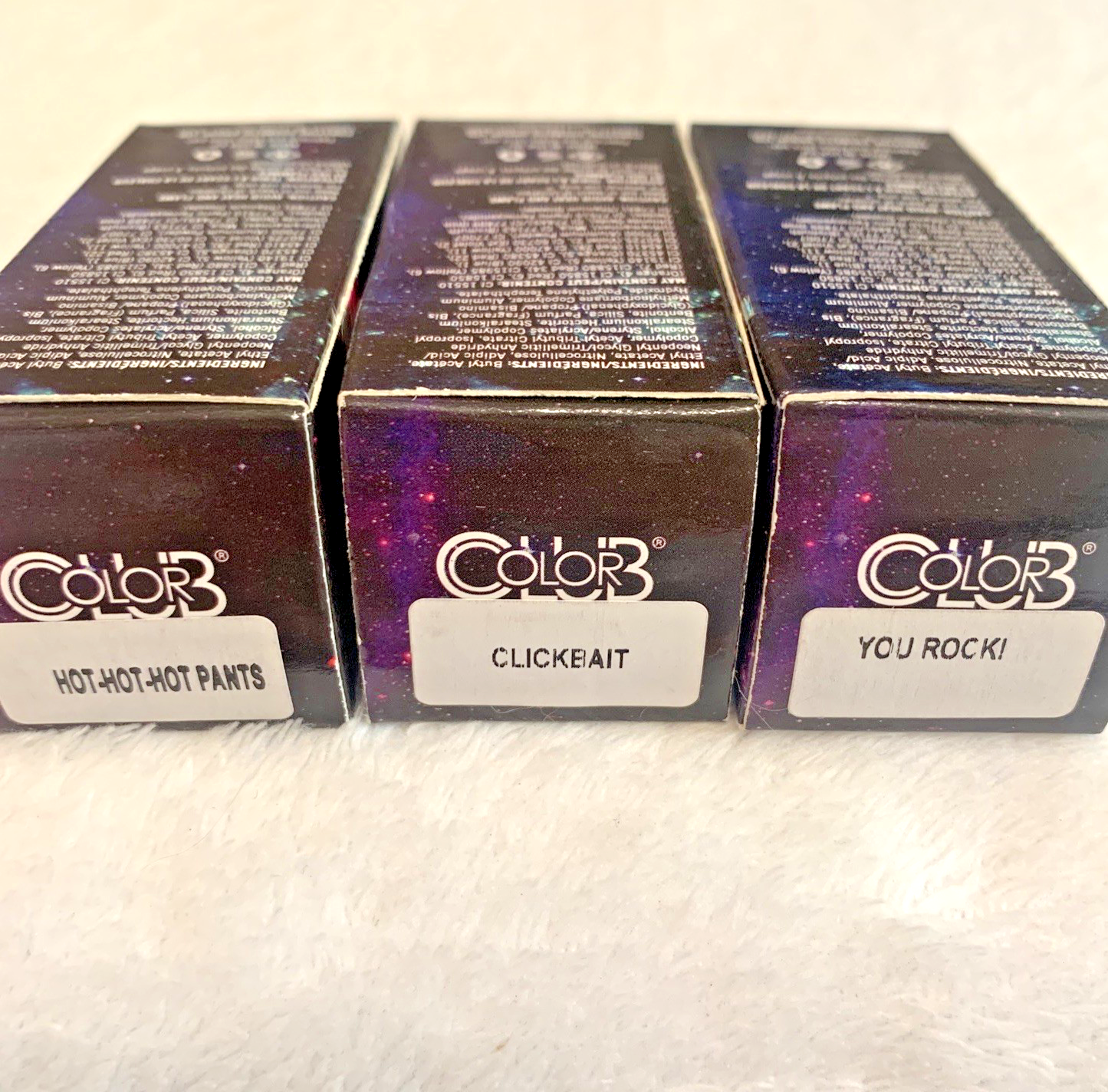 Color Club Nail Lacquer Polishes You Rock! + Clickbait + Hot Hot Pants 3pc Lot