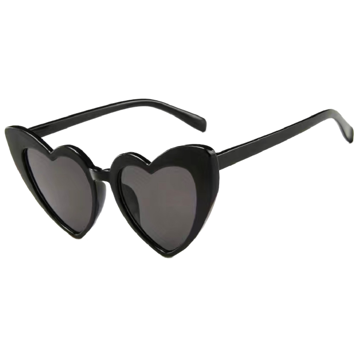 Black Heart Shaped Women’s Sunglasses Cat Eye UV Protection Metal Hinge NEW