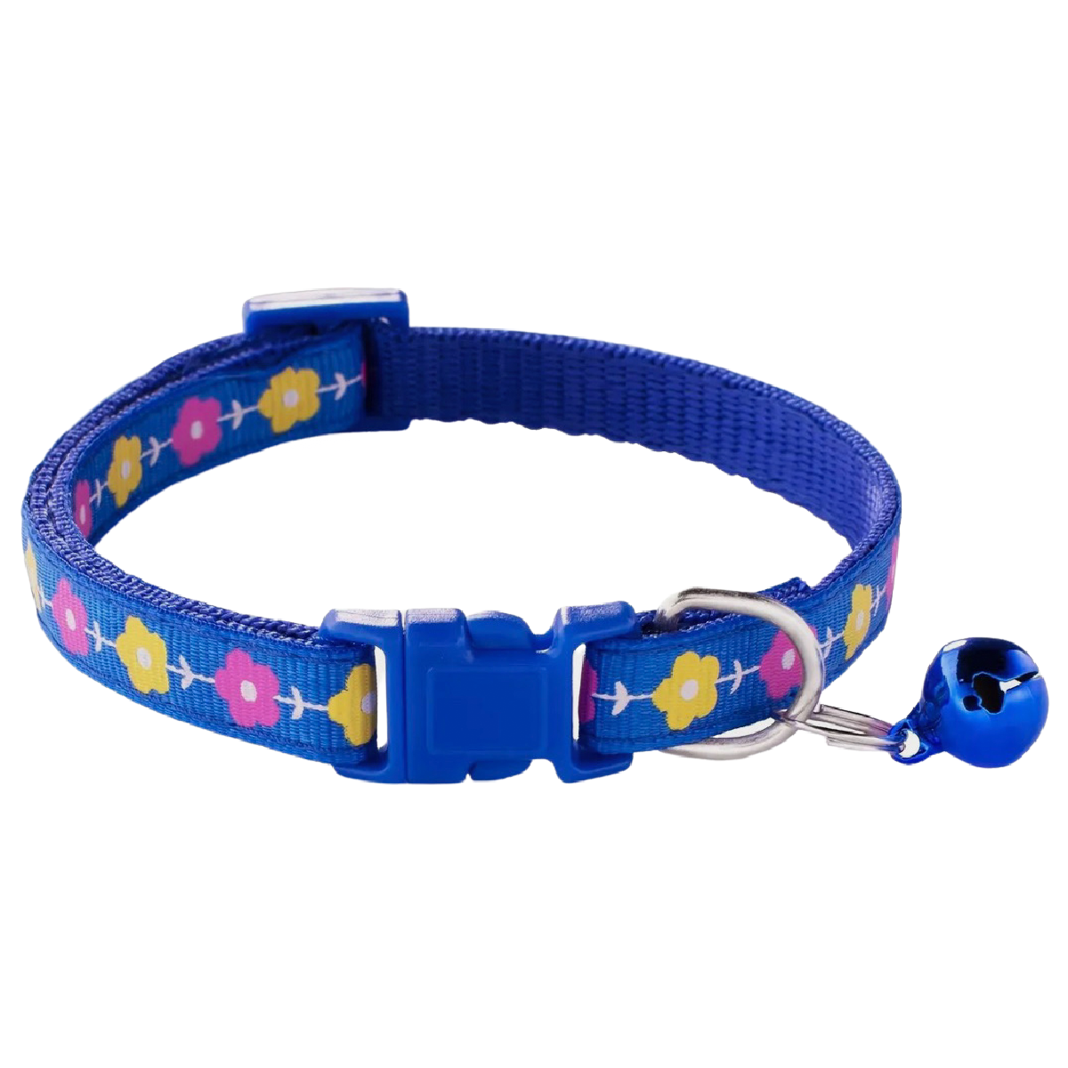 Colorful Floral Print Adjustable Kitty Cat or Puppy Dog Breakaway Collar W/ Bell