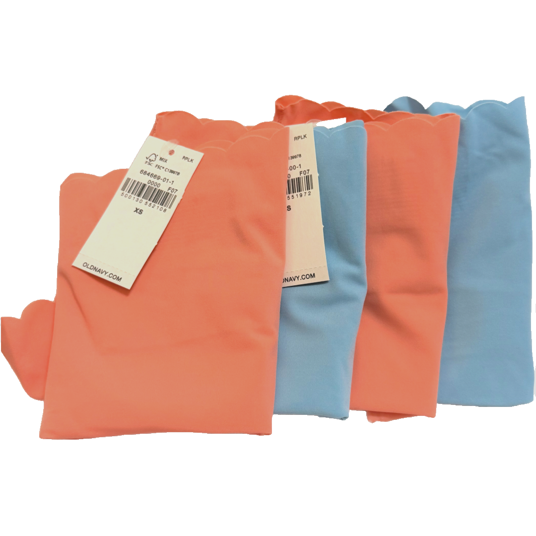 High-Waisted No-Show Brief Panties Size XS Lot of 4 Pairs Melon / Blue Underwear
