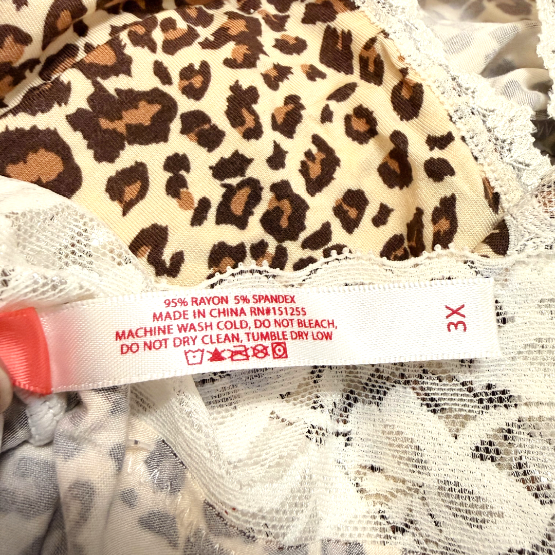 Splendies Kaia Leopard Bikini Panties Knit Lace Lingerie NWT