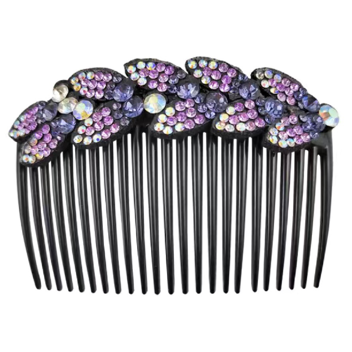 Rhinestone Flower Leaf Hair Side Comb Barrette Elegant Sparkling Accessories NEW