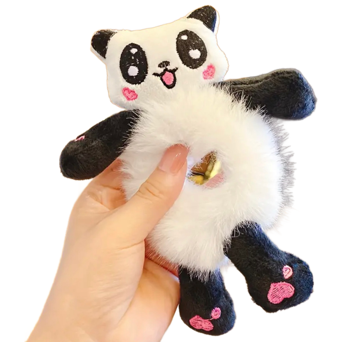 Cartoon Animal Plush Hair Scrunchies Faux Fur Ponytail Holder Girls Accessories