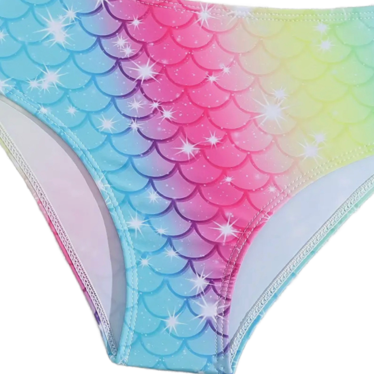 Mermaid 2pc Tankini Swimwear Ruffled Bathing Swimsuit Adjustable Straps New