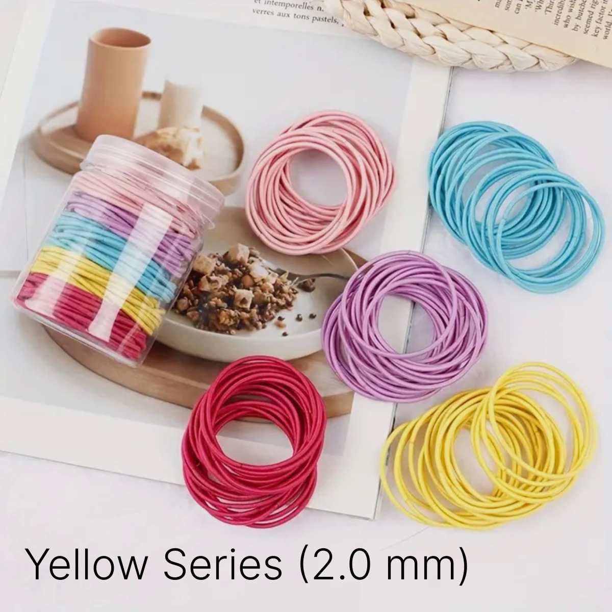 100 Pcs Minimalist Hair Set Soft High Elastic Hair Rings Ties Casual Versatile