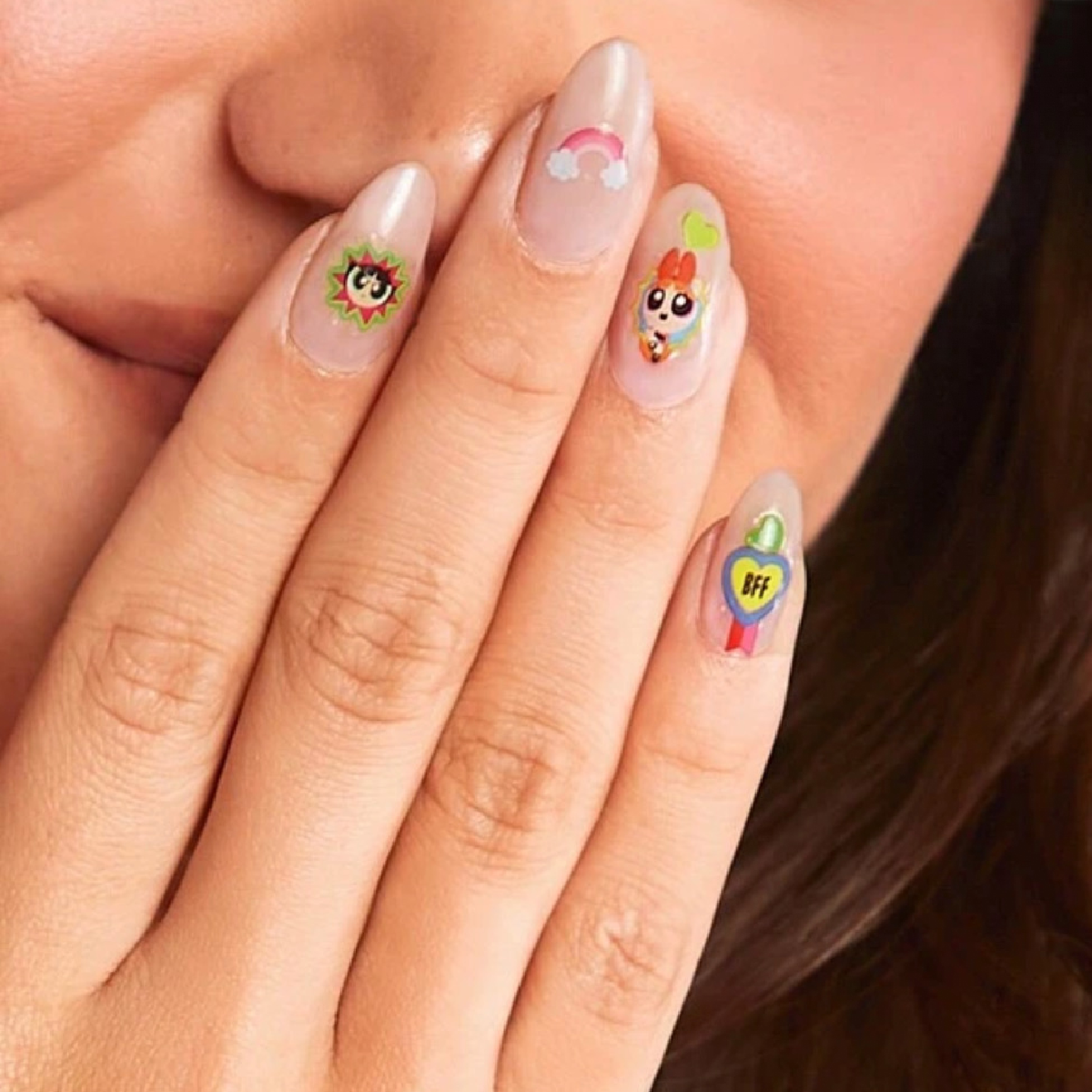 Powerpuff Girls Reusable Press-On Nails & Nail Stickers 2 New Lot Cartoon Sets