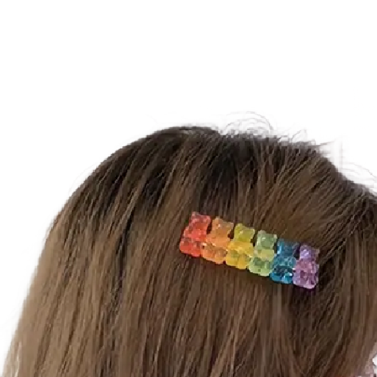 Rainbow Bear Hair Clip Candy Gummy Bears Colorful 2.36" Barrettes New