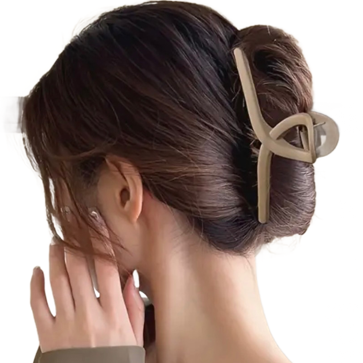 Lot of 4 Hair Claw Shark Clips Matte Coffee Brown, Beige, Black Opaque NEW