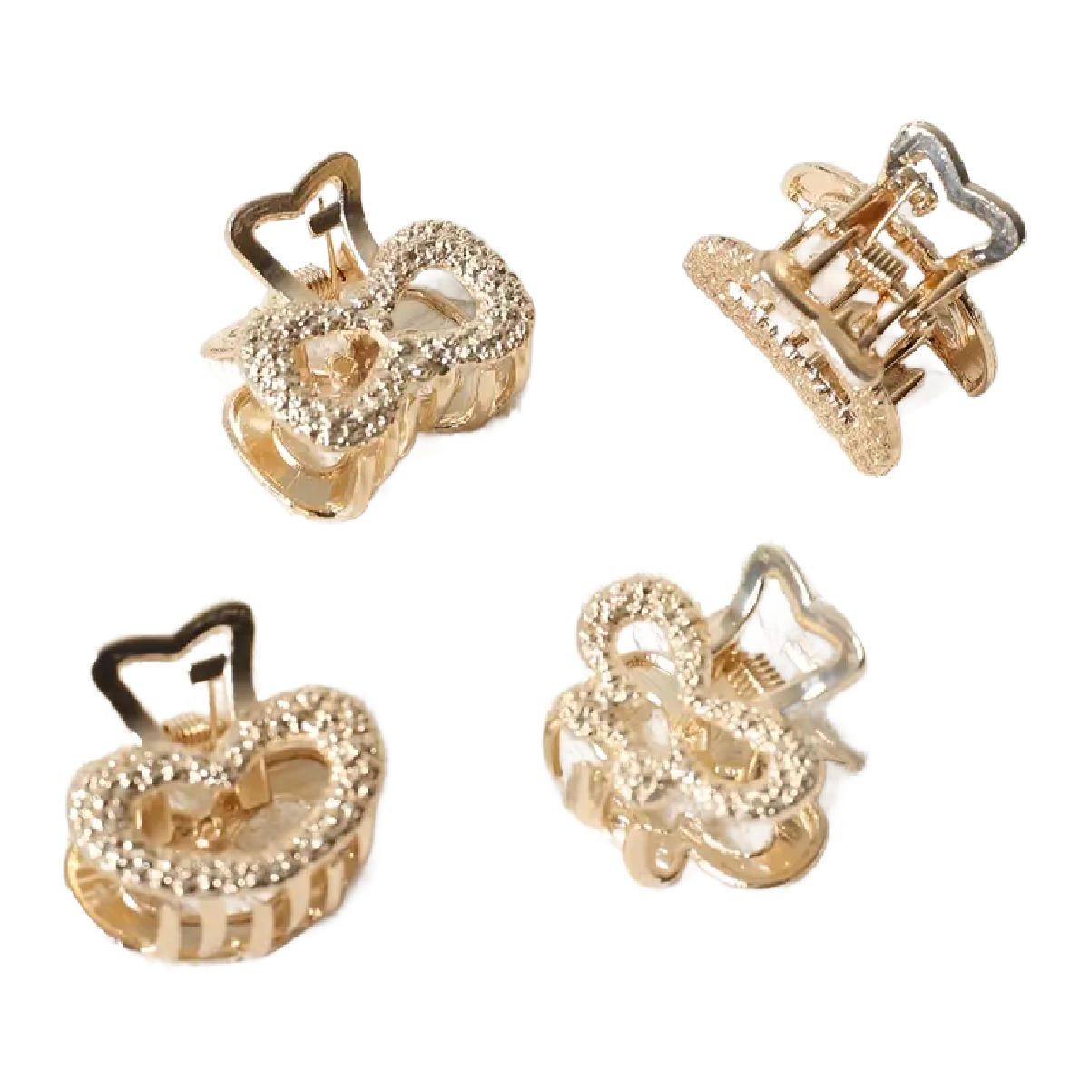 Mini Hollow Shark Hair Claws Clips Gold Accessories NEW Lot of 6 Princess Set