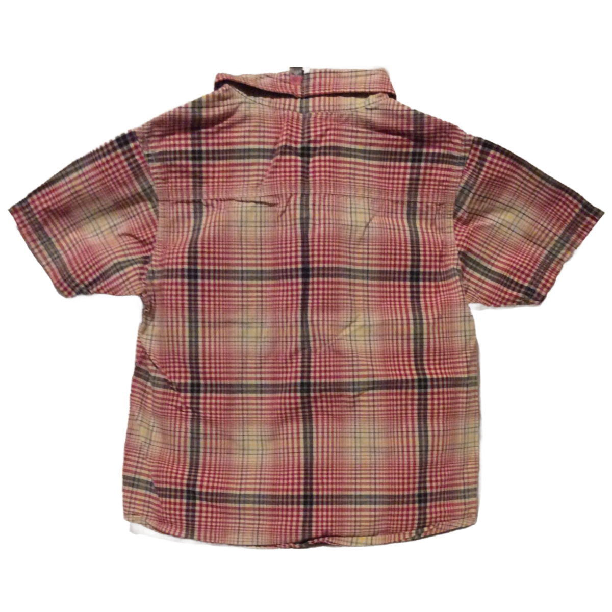 Gymboree Plaid Shirt Boys Size 4 Button Up Chest Pocket Short Sleeve 100% Cotton